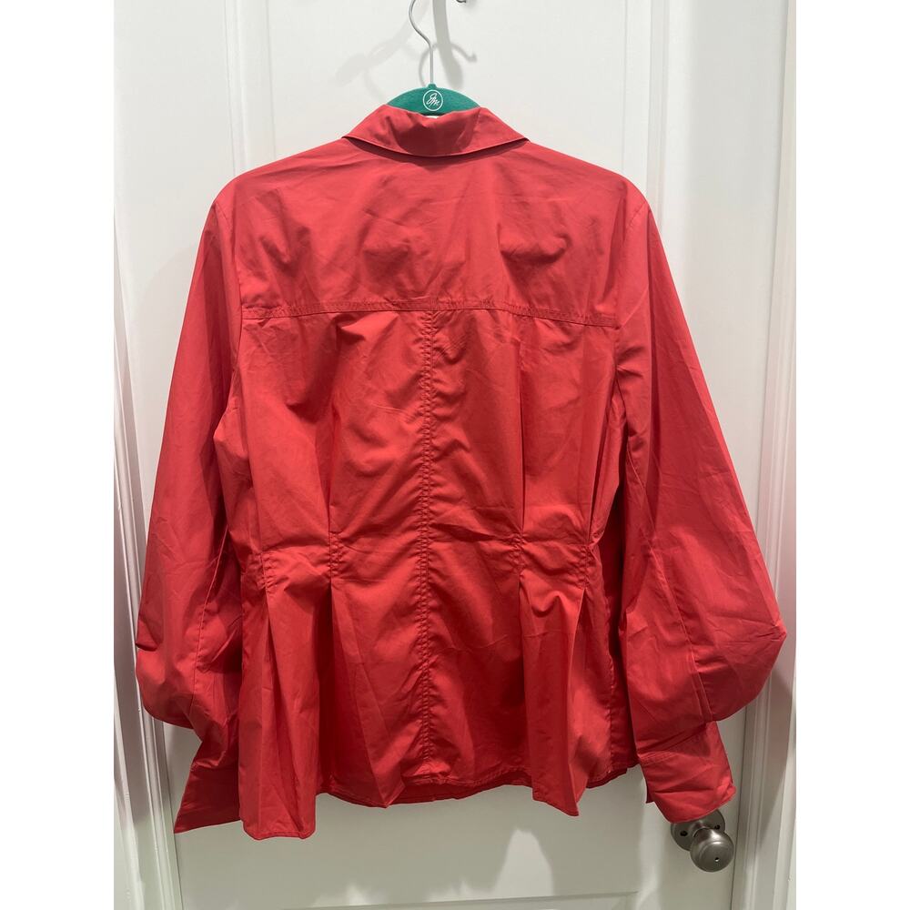 NWT Mare Mare x Anthropologie Long-Sleeve Henley Blouse in Red-Orange Sz L - Picture 11 of 13